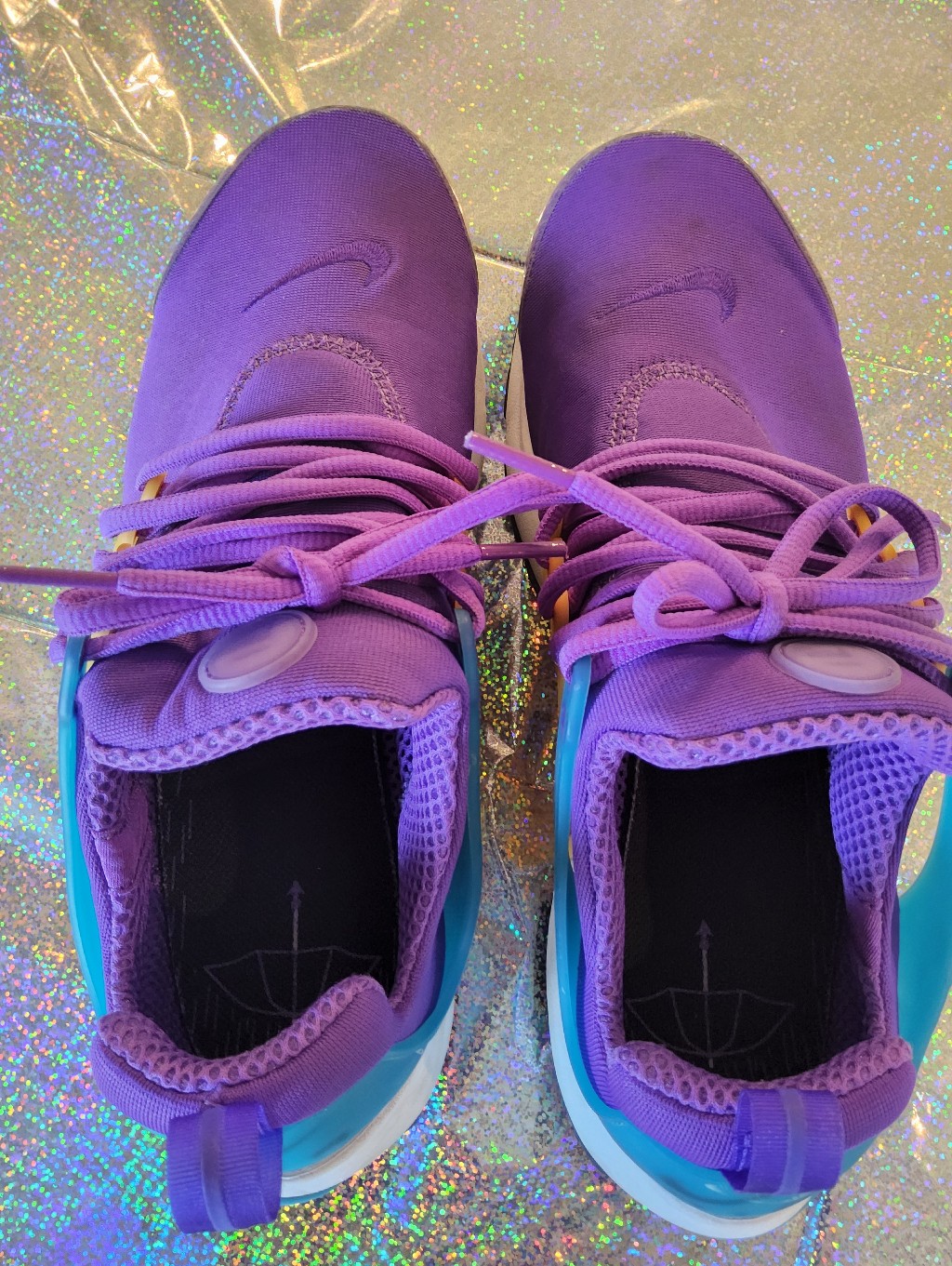 Nike Purple Slip-On Brs 1000 Sneakers With Teal Heel